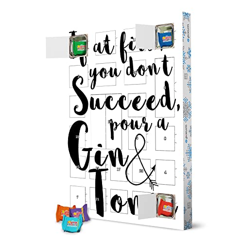 Nachhaltiger Adventskalender Gin and Tonic Quote mit Tony's Chocolonely - artboxONE Adventskalender Typografie von artboxONE