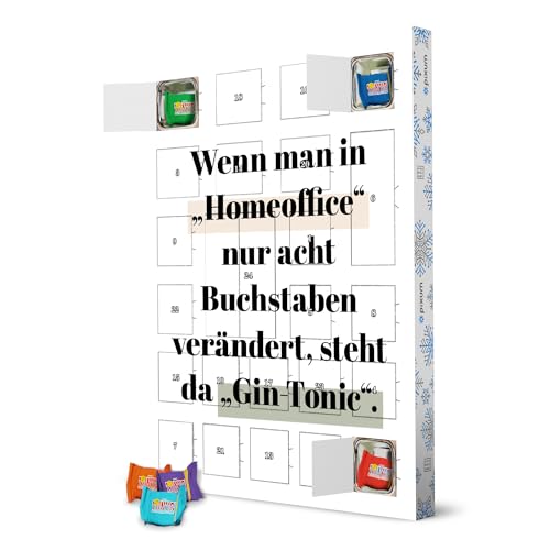 Nachhaltiger Adventskalender Home Office - Gin Tonic mit Tony's Chocolonely - artboxONE Adventskalender Typografie von artboxONE