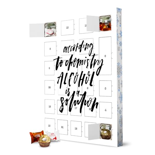 artboxONE Adventskalender XXL mit Pralinen von Ferrero Chemistry Alcohol Solution Adventskalender Typografie von artboxONE