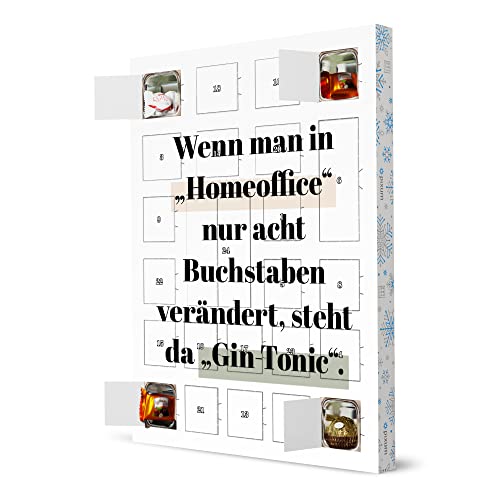 artboxONE Adventskalender XXL mit Pralinen von Ferrero Home Office - Gin Tonic Adventskalender Typografie von artboxONE