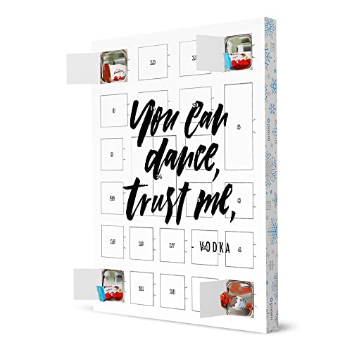 artboxONE Adventskalender XXL mit Produkten von Kinder® You Can Dance, Trust Me - Vodka Adventskalender Typografie von artboxONE