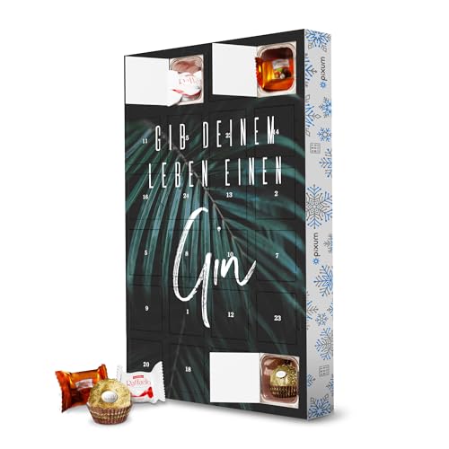 artboxONE Adventskalender mit Pralinen von Ferrero Gib dem Leben einen Gin Adventskalender Typografie von artboxONE