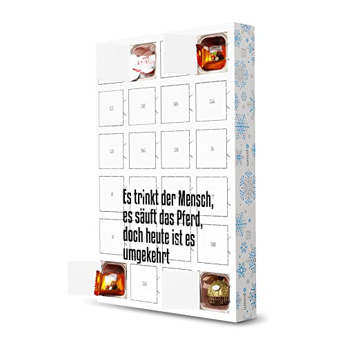 artboxONE Adventskalender mit Pralinen von Ferrero Mensch und Pferd Adventskalender Typografie von artboxONE