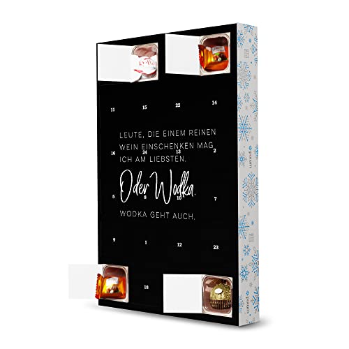 artboxONE Adventskalender mit Pralinen von Ferrero Oder Wodka Adventskalender Schwarzweiß von artboxONE