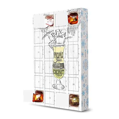 artboxONE Adventskalender mit Pralinen von Ferrero Pina Colada Cocktail Wood Adventskalender Essen & Trinken/Alkohol von artboxONE