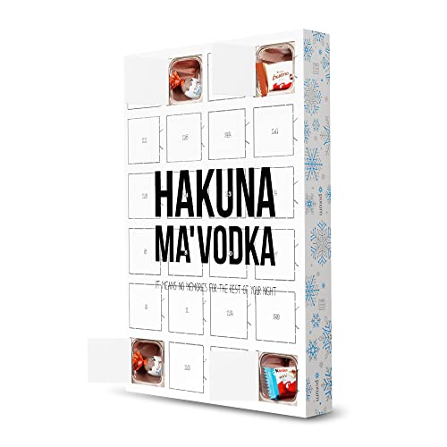 artboxONE Adventskalender mit Produkten von Kinder® Hakuna Ma'Vodka Adventskalender Typografie von artboxONE