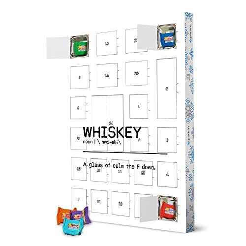 artboxONE Nachhaltiger Adventskalender Whisky Quote Censored mit Tony's Chocolonely Adventskalender Typografie von artboxONE