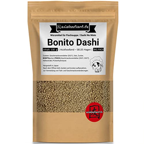 Asiafoodland - Big Pack - Bonito Dashi - Würzmittel für Fischsuppe - Dashi No Moto Pulver, 1er Pack (1 x 130g) von asiafoodland.de