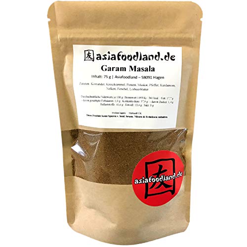 Asiafoodland - Garam Masala - indische Gewürzmischung - für Suppen, Dal, Fleisch, Curry und vieles mehr, 1er Pack (1 x 75g) von asiafoodland.de