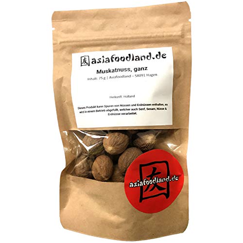 Asiafoodland - Muskatnuss, ganz, 1er Pack (1 x 75 g) von asiafoodland.de