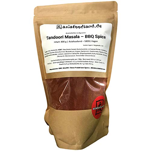 Asiafoodland - Tandoori Masala - BBQ Spice - Aromatisches Grillgewürz, Big Pack, 1er Pack (1 x 800g) von asiafoodland.de