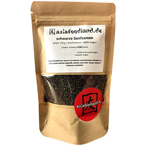 Asiafoodland - schwarze Senfsamen / braune Senfsamen, 1er Pack (1 x 150g) von asiafoodland.de