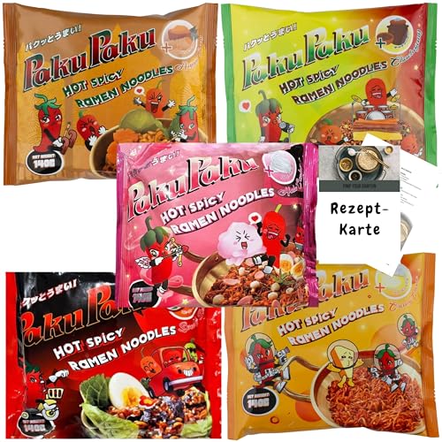 asiafoodland - PakuPaku scharfe Ramen Set (5 x 140g, 5 Sorten Set) von asiafoodland.de