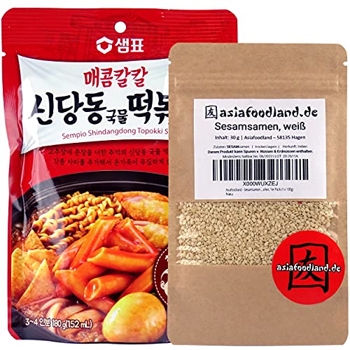 asiafoodland - Shindangdong (red Pepper) Sauce Set für Tteok-bokki/Topokki inkl. Sesam, 1er Pack (1x 210g) von asiafoodland.de