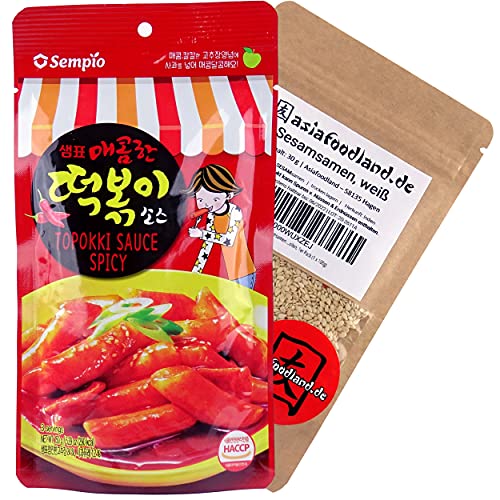 asiafoodland - Spicy Sauce Set für Tteok-bokki / Topokki inkl. Sesam, 1er Pack (1x 180g) von asiafoodland.de