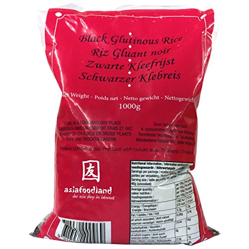 Asiafoodland - Schwarzer Klebreis - 2er Pack (1 x 2kg) von asiafoodland