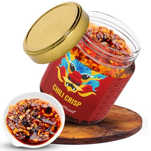 asiastreetfood Chili-Crisp 165 g – Knuspriger Mix mit viel Crisp, Chiliflocken, Paprikaflocken & wenig Öl – Chili-Crisp für extra Crunch & leichte Schärfe – Perfekt für Nudeln, Reis & Suppen von asiastreetfood