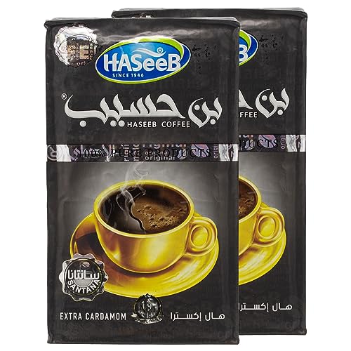 Haseeb - Arabischer Mokka Extra Kardamom - Orientalischer Kaffee - Mokka mit Kardamom schwarz 500 g (2 x 500 g) von baba GOURMET