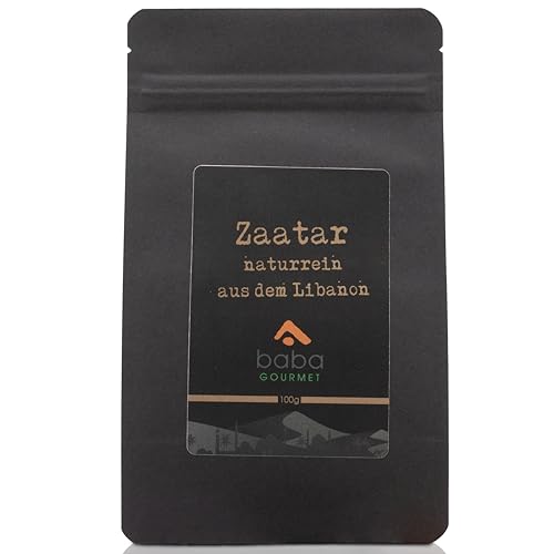 baba GOURMET - Original Zaatar Gewürz 100 g Packung - 100% naturrein aus dem Libanon - Zatar Gewürzmischung für traditionell orientalische Gerichte - Za'atar Satar natürlich ohne Zusatzstoffe & Aromen von baba GOURMET