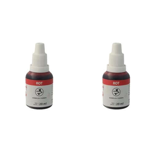 Bakeryteam Airbrush Lebensmittelfarbe Rot/Red 20ml (Packung mit 2) von bakeryteam