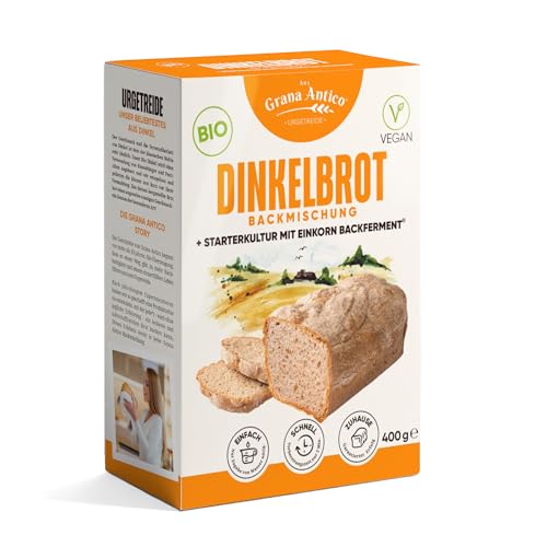 Grana Antico BIO-Dinkel-Backmischung hell für Brotbackautomat und Backofen, auch für Brötchen, Baguette oder Pizza 400g von bakeryteam