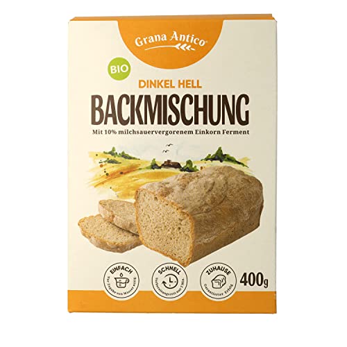 Grana Antico BIO-Dinkel-Backmischung hell für Brotbackautomat und Backofen, auch für Brötchen, Baguette oder Pizza 400g von bakeryteam