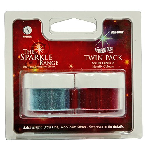 bakeryteam Rainbow Dust The Sparkle Range Dekorations Glitzer Set Blau + Rot (10 g) von bakeryteam