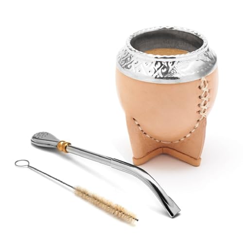 BALIBETOV Torpedo Jujuy Mate Set I Original Yerba Mate Tasse, Yerba Mate Kürbis mit 1 Bombilla Mate – Komplettes Yerba Mate Set Kit enthält natürliche Kürbis-Teetasse und Bombilla-Stroh (SUELA) von balibetov