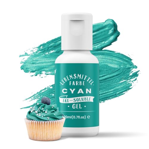 Oil Blend Cyan Lebensmittelfarbe auf Ölbasis hochkonzentrierte für Schokolade Fondant Kekse Kuchen Backen Macaron DIY Tortendeko Teig Toppings -20ml von bayep