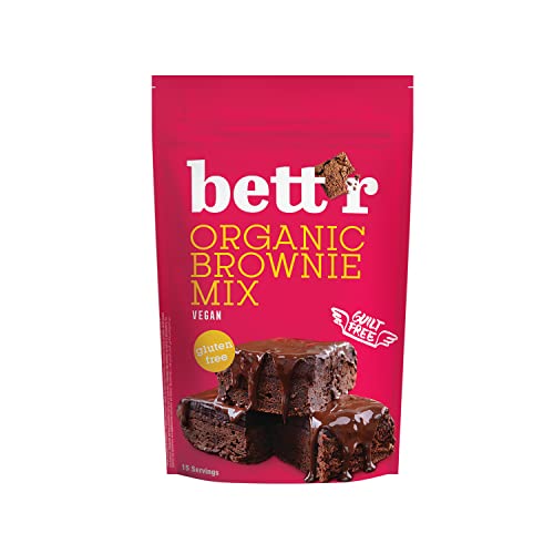 Bettr Organic Brownie Mix - Bio, Vegan und Glutenfreie Brownies mit Reichhaltigem Kakaogeschmack - 400 g - 15 Portionen von bett'r GUILT FREE