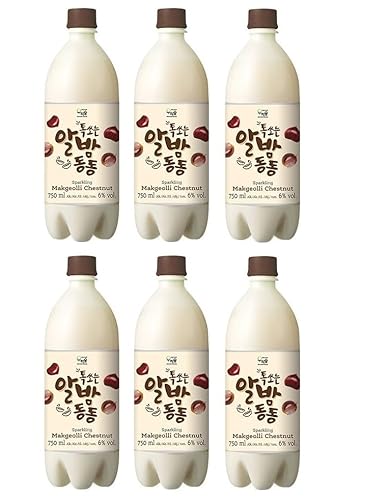 bick.shop® 6x Makgeolli 750ml Korea Alkohol Getränk Sparkling 3-6% Alk. Vol inkl. 0,25€/Flasche EINWEG-Pfand (ges.1,50€) (Chestnut) von bick.shop