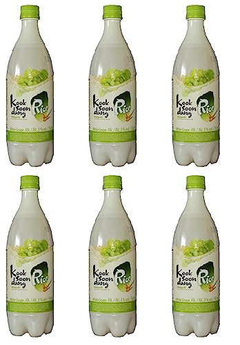 bick.shop® 6x Makgeolli 750ml Korea Alkohol Getränk Sparkling 3-6% Alk. Vol inkl. 0,25€/Flasche EINWEG-Pfand (ges.1,50€) (Weiße Traube) von bick.shop