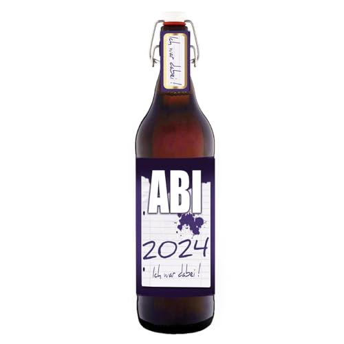 ABI (aktueller Jahrgang) Flasche mit Bügelverschluss 1 Liter (mit Geschenkfolie & Schleife) von bierundmehr