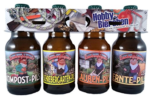 Garten Bier im witzigen Hobby Motiv 4er Träger von bierundmehr