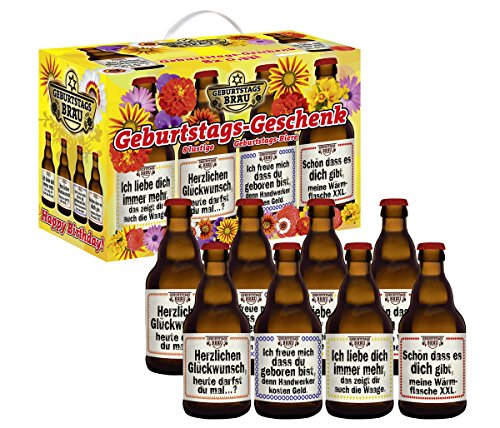 Geburtstags Bier Geschenk im 8er Geschenkkarton Geschenkebiere Happy Birthday von bierundmehr