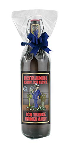 Restalkohol 1 Liter Bügelflasche (mit Geschenkfolie & Schleife) von Bierundmehr