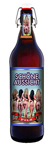 Schöne Aussicht - 1 Liter Flasche Bier mit Bügelverschluss (ohne Geschenkverpackung) von bierundmehr