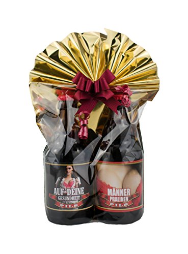 Sexy 2er Bier Set in Folie und Schleife verpackt als Geschenk Teil 2 von bierundmehr