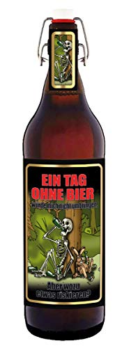 Tag ohne Bier 1 Liter Bügelflasche (keine Geschenkverpackung) von Bierundmehr