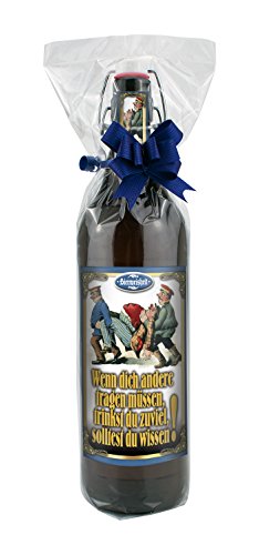 Wenn dich andere tragen müssen, 1 Liter Flasche mit Bügelverschluss (mit Geschenkfolie & Schleife) von bierundmehr