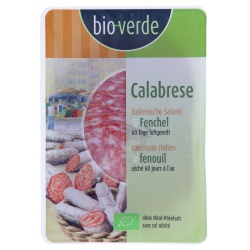 Salami Calabrese, luftgetrocknet, geschnitten von bio-verde