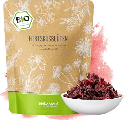 Hibiskusblüten BIO ganz und getrocknet 500g - Premium Hibiskus Tee - Hibiskusblütentee 100% natürlich aus biologischem Anbau - bioKontor von bioKontor