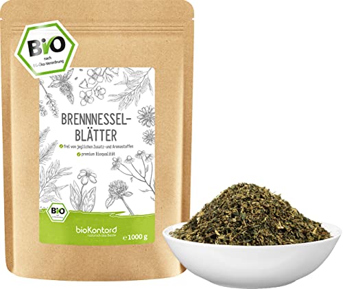 Brennnesselblätter BIO 1000 g | Brennnesseltee geschnitten aus kontrolliert biologischem Anbau | Kräutertee lose von bioKontor von bioKontor