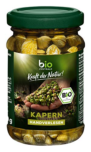 Biozentrale Kapern | 8x90g | Handverlesen | Würzig Scharf | Perfekt für Pizza, Saucen & Salate | Kalorienarm & Nachhaltig verpackt im Glas von bioZentrale