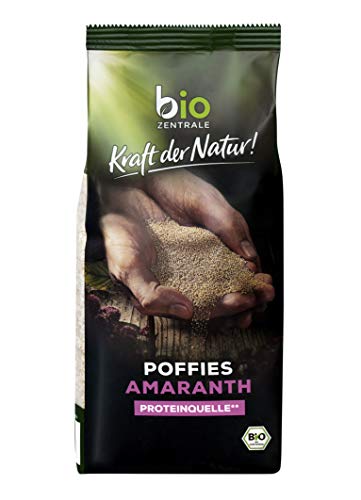 biozentrale Amaranth Poffies | 125 g | vegan | gepuffte, kleine Amaranth-Körner | Proteinquelle | für Müsli, Joghurt & bunte Frühstücks-Bowls von bioZentrale