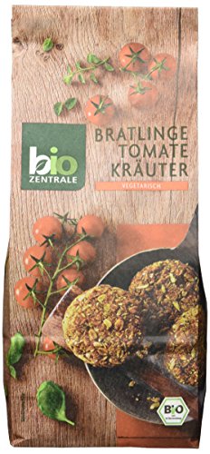 biozentrale Bratlinge Tomate Kräuter | 7x300g | Vegane Trockenmischung | Hoher Ballaststoffgehalt | Einfach zuzubereiten | Perfekt für Salate, vegetarische Gerichte & Burger von bioZentrale