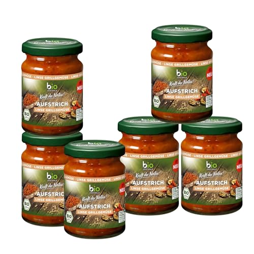 biozentrale Brotaufstrich Linse Grillgemüse, 6 x 125 g, vegetarisch & glutenfrei, mit 25% gegrilltem Gemüse, Proteinquelle, lecker auf Brot oder zum Verfeinern von Gerichten von bioZentrale