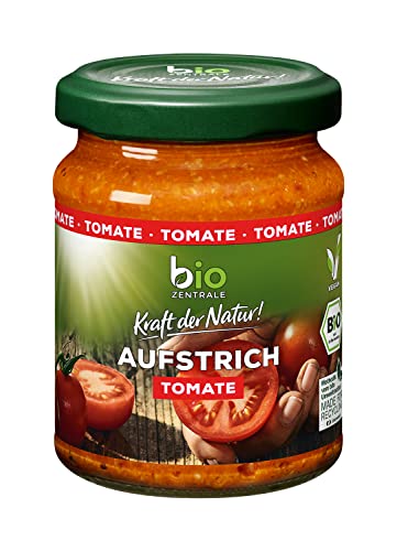 biozentrale Brotaufstrich Tomate 125 g Bio | vegan & laktosefrei, fruchtig aromatisch | Aufstrich mit sonnengereiften Tomaten | lecker auf Brot oder zum Verfeinern von Gerichten, Saucen und Dips von bioZentrale