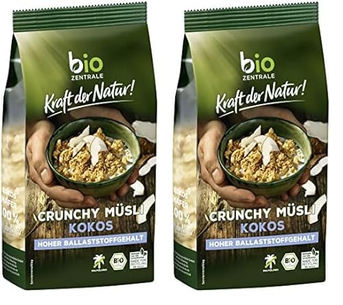 biozentrale Crunchy Müsli Kokos, 375 g (Packung mit 2) von bioZentrale