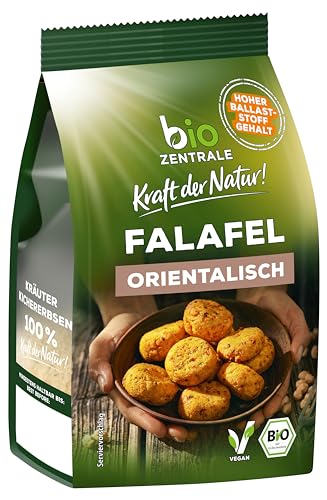 biozentrale Falafel orientalisch | 7x200g | Trockenmischung auf Basis von Kichererbsen | Proteinquelle | hoher Ballaststoffgehalt| vegan | schnell & einfach zubereitet von bioZentrale